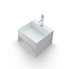 Bellezza Bagno Fontein Bellezza Bagno Lesina Solid Surface met Kraangat 33x33x25 cm