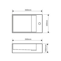 Fontein Bellezza Bagno Fabro Solid Surface 50x30x15 cm (kraangat rechts)