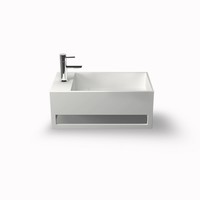 Fontein Bellezza Bagno Orvieto met Handdoekhouder Solid Surface 50x30x20 cm (kraangat links)