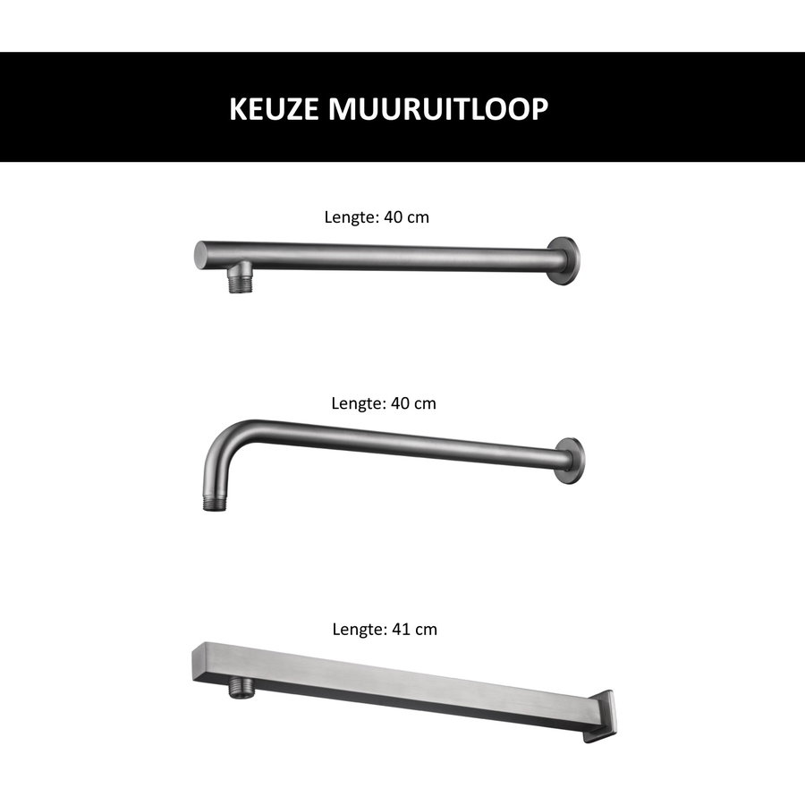 Wiesbaden Inbouw Regendouche Set Caral Rond Muuruitloop RVS PVD Coating