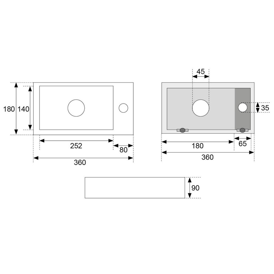 Fonteinset Mat Wit Wiesbaden Color RVS (kraangat rechts)