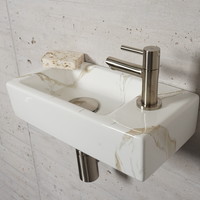 Fonteinset Carrara Marmerlook Wiesbaden Color RVS (kraangat rechts)