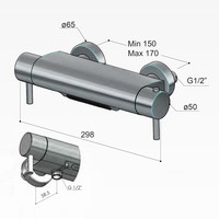 Badkraan Hotbath Cobber Thermostaat Waterval Uitloop (15 Verschillende Maten)