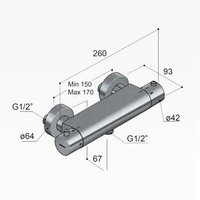 Douchethermostaat Hotbath Cobber Onderaansluiting 2-knop (15 Verschillende Kleuren)