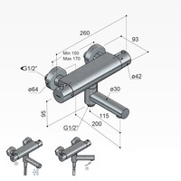 Badthermostaat Hotbath Cobber Opbouw Wegdraaibare Omstel 2-knop (15 Verschillende Kleuren)