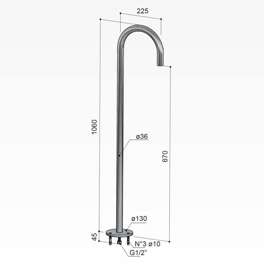 Baduitloop Hotbath Cobber Vrijstaand 106 cm (15 Verschillende Kleuren)