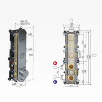 Douchethermostaat Hotbath Cobber Inbouw 2 Pushbuttons (15 Verschillende Kleuren) (excl. inbouwdeel)