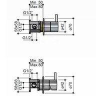 Complete Regendouche Hotbath Cobber Inbouwset Met 2-Weg-Stop-Omstel (3 Verschillende Kleuren)