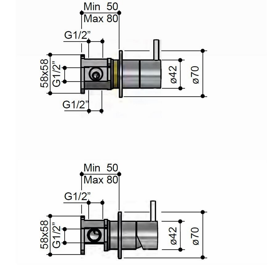 Complete Regendouche Hotbath Cobber Inbouwset Met 2-Weg-Stop-Omstel (3 Verschillende Kleuren)