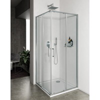 Douchecabine Lacus Vulcano Evo Vierkant Helder Glas Aluminium Profiel Chroom (alle maten)