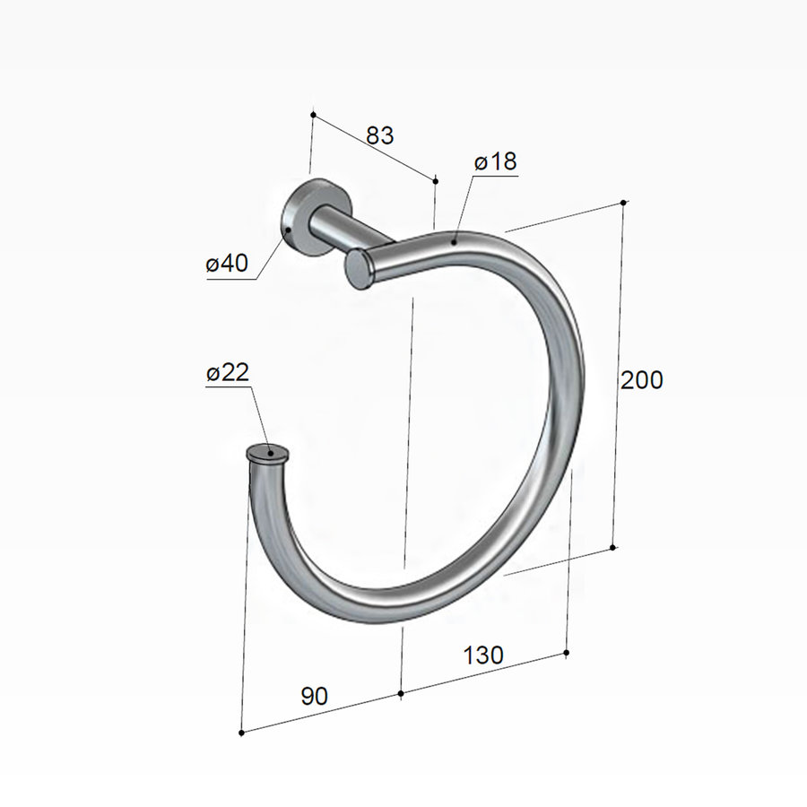 Handdoekring Hotbath Cobber (15 Verschillende Kleuren)