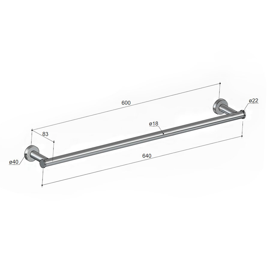 Handdoekhouder Hotbath Cobber 64 cm (15 Verschillende Kleuren)