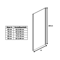 Inloopdouche Lacus Vulcano Evo Helder Glas 6mm Anti-Kalk Aluminium Chroom Profiel (alle maten)