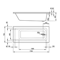 Ligbad VMK Go Todi Bad 170x75x40 cm Incl. Poten Acryl Wit