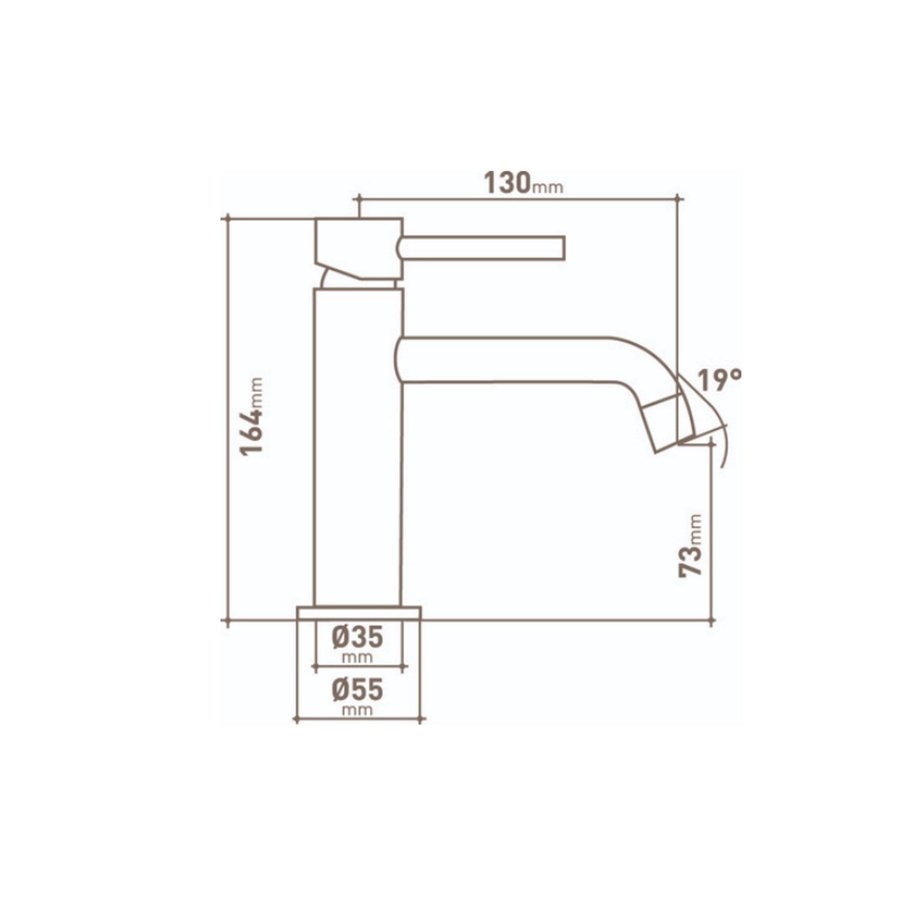 Wastafelkraan VMK Go Cocoon 16,4x5,5x13cm Incl. Easy Move Hendel Chroom