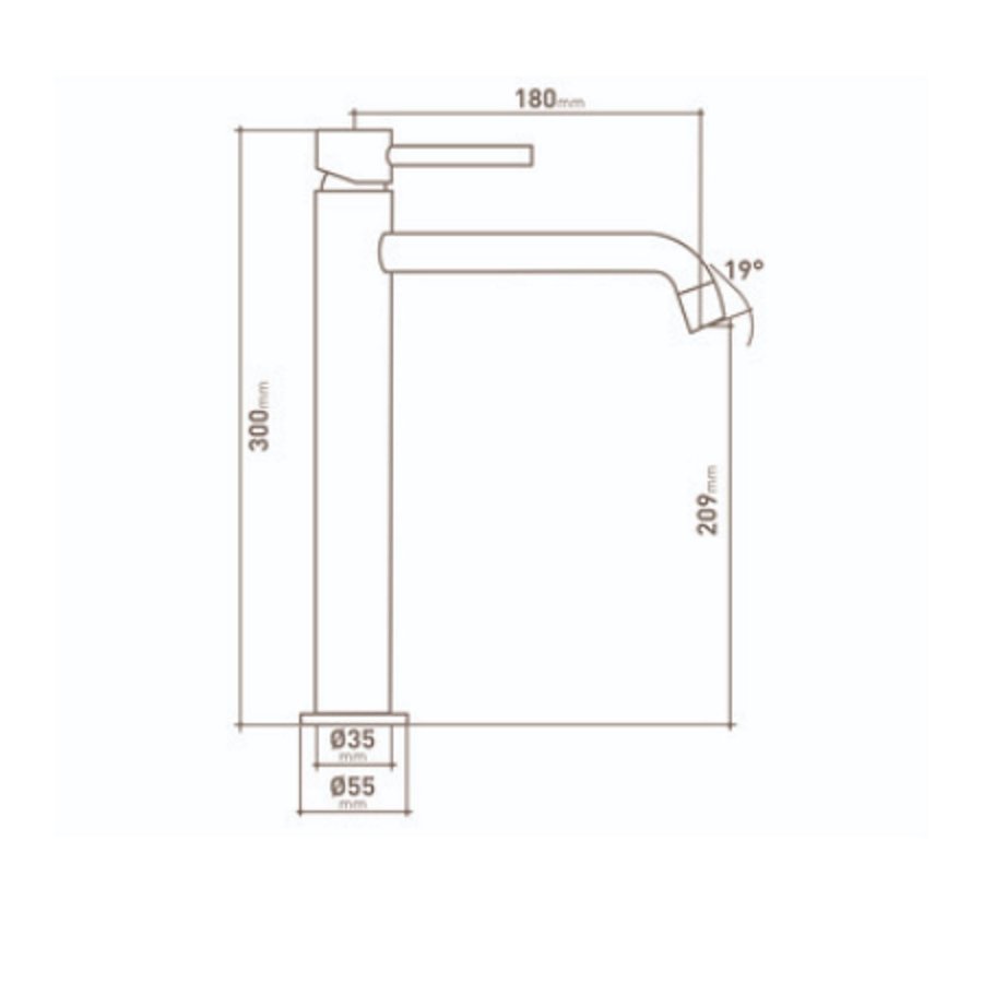 Wastafelkraan Verhoogd VMK Go Cocoon 30 cm Incl. Easy Move Hendel Chroom