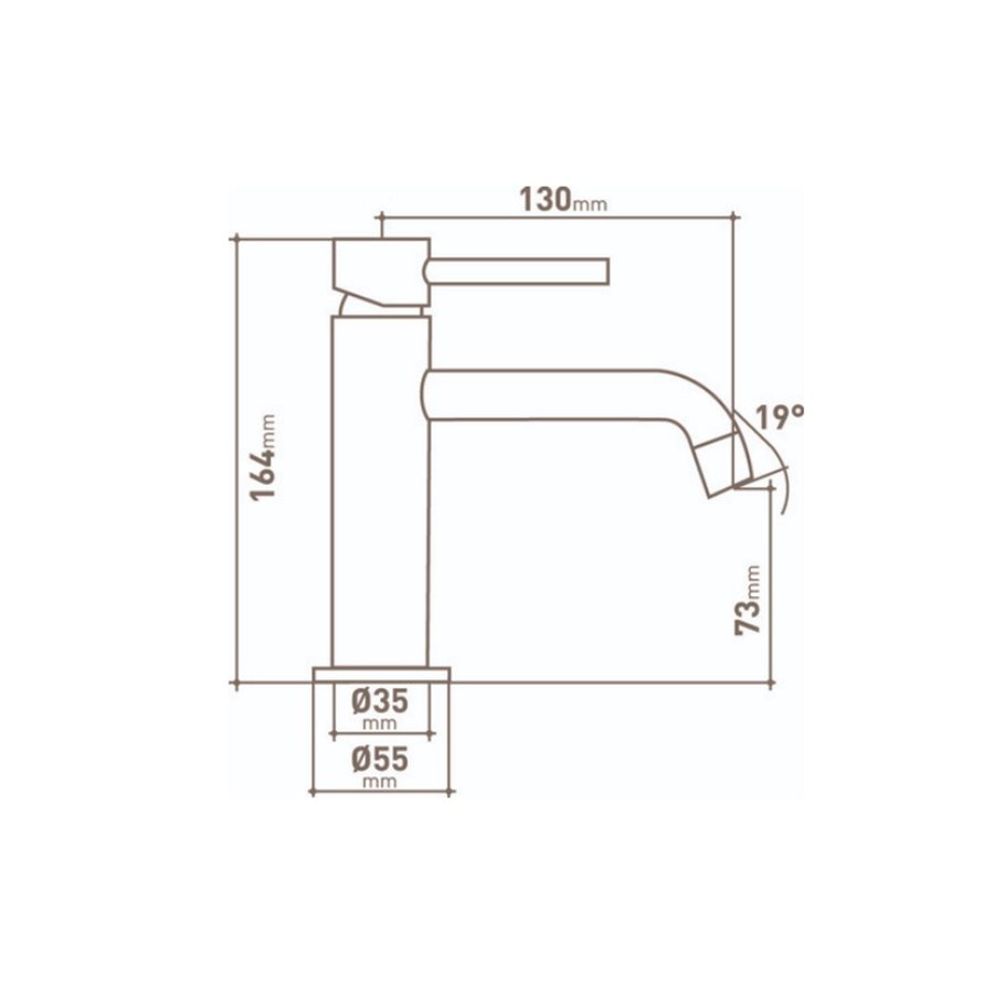 Wastafelkraan VMK Go Cocoon Inox 16,4x13cm Incl. Easy-Move Hendel RVS Look