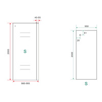 Zijwand Wiesbaden tbv Douchedeur Schuifdeur 100 cm 8mm Nano Coating Mat Zwart