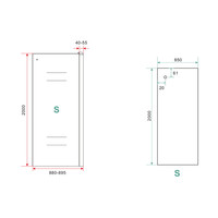 Zijwand Wiesbaden tbv Douchedeur Schuifdeur 90 cm 8mm Nano Coating Mat Zwart