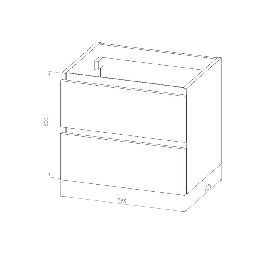 Onderkast Arcqua Luna Badmeubel 60 cm Greeploos Excl. Wastafelblad MDF Mat Zwart