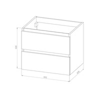 Onderkast Arcqua Luna Badmeubel 60 cm Greeploos Excl. Wastafelblad MDF Canyon Oak