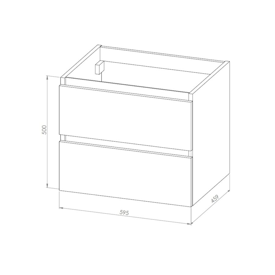 Onderkast Arcqua Luna Badmeubel 60 cm Greeploos Excl. Wastafelblad MDF Canyon Oak
