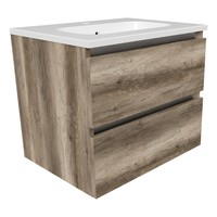 Onderkast Arcqua Luna Badmeubel 60 cm Greeploos Excl. Wastafelblad MDF Canyon Oak