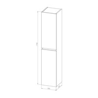 Kolomkast Arcqua Luna Badmeubel 170 cm Greeploos MDF Hoogglans Wit