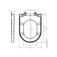 Toiletzitting Wiesbaden Vesta Soft Close tbv Wandcloset 52 cm Mat Zwart