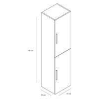 Hoge Kast Differnz Shout 140cm Wit