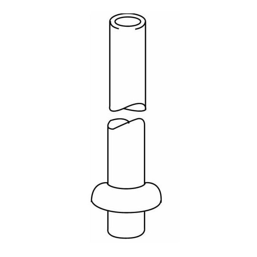 Buis en rozet voor uitlaatfitting 32x500 mm chroom