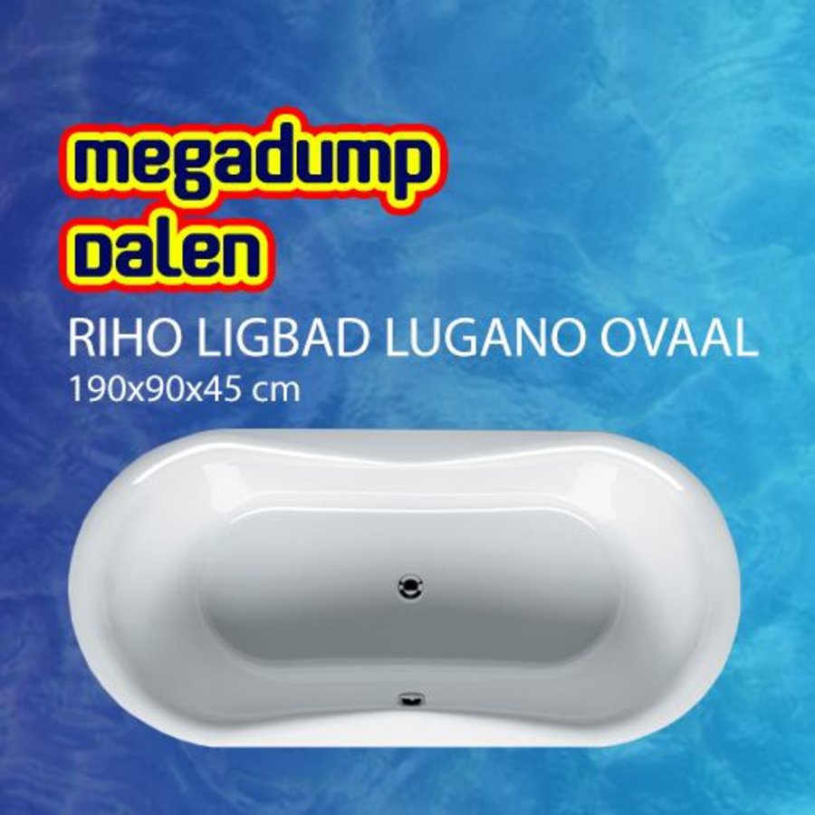 Ligbad Lugano ovaal 190x90x45 cm wit