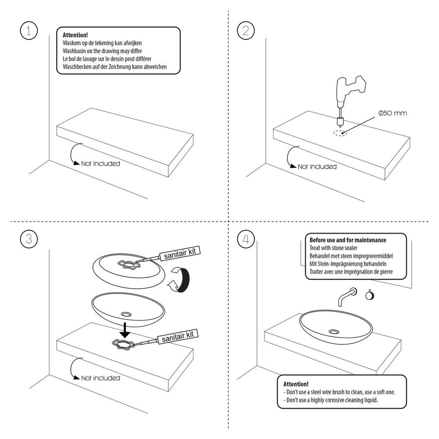 Waskom Differnz Sandstone 40x15cm