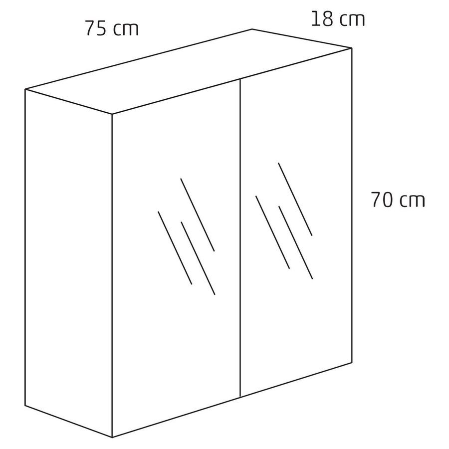 Spiegelkast Differnz Reno 75cm Eiken