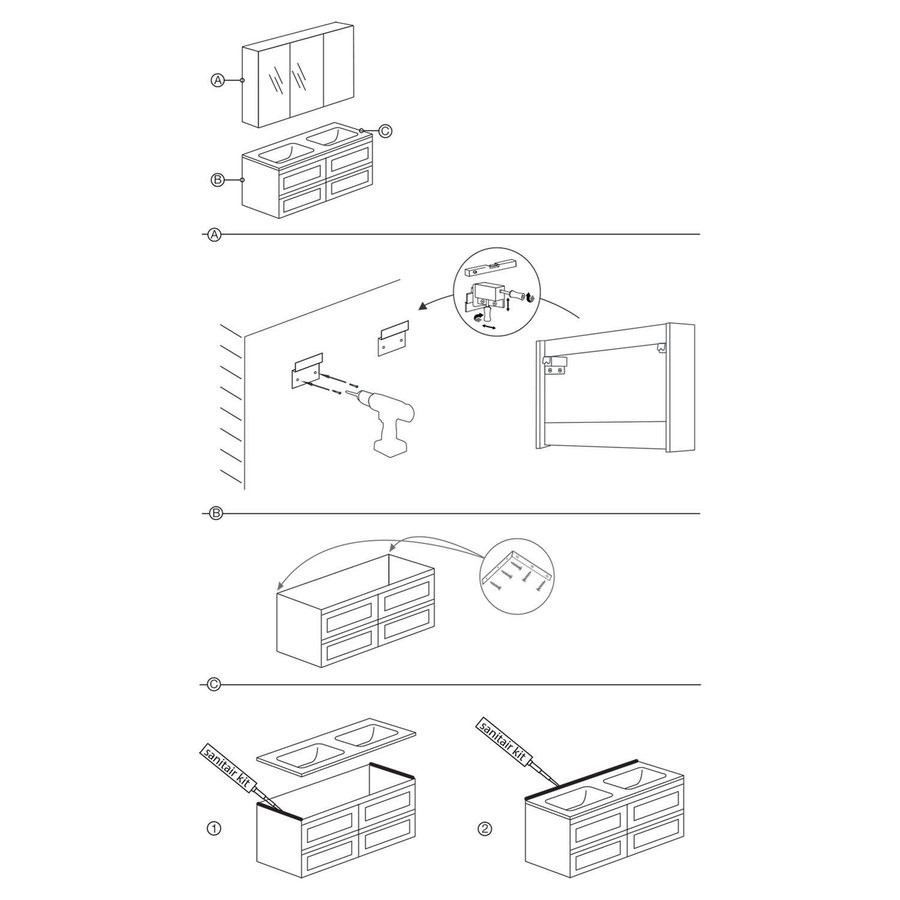 Onderkast Differnz Reno 120x45,5x55 cm Eiken