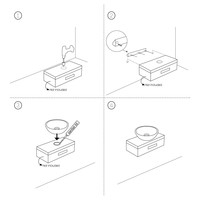 Waskom Differnz Marba Vierkant 40x40x12 cm Beton Donker