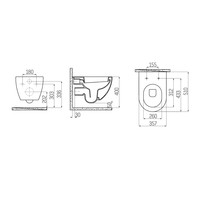 Wandcloset BWS Design Met RVS Bidet Mat Zwart