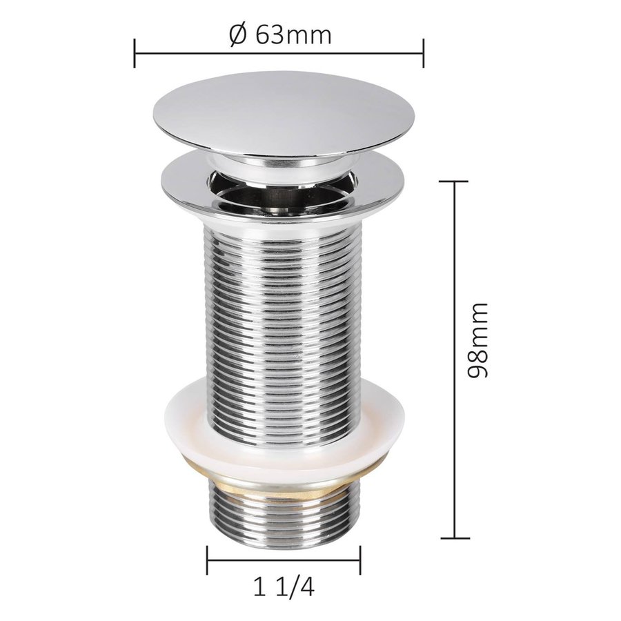 Wastafel Afvoerplug Differnz Pop Up Design 9.8 cm Koper