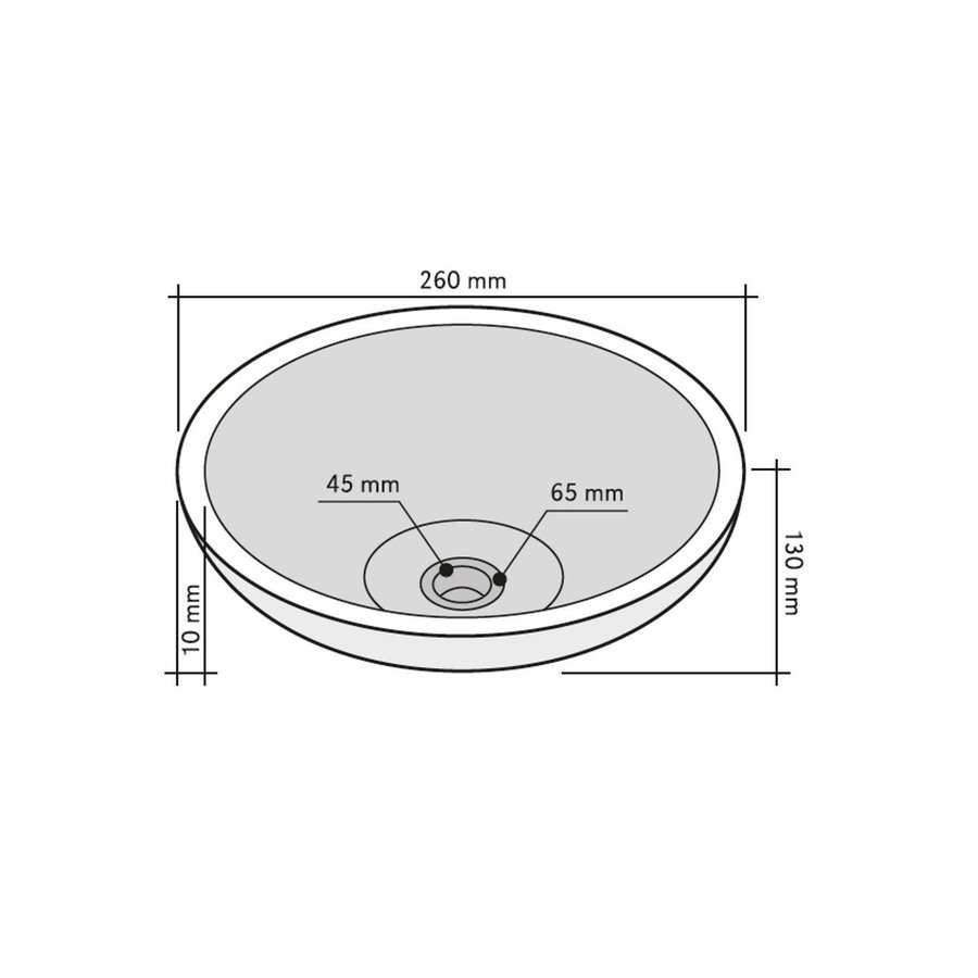 Waskom Imso Lavabo Mini Tondo Basalto Nero 26x13cm