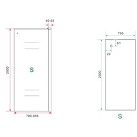 Zijwand Wiesbaden tbv Douchedeur Schuifdeur 80 cm 8 mm Nano Coating Mat Zwart