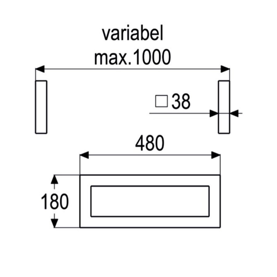 Wastafelbeugel Casajoy 48x18cm RVS