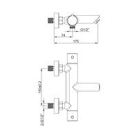 Thermostatische Badmengkraan Sanilux Peralta Opbouw Rond Chroom