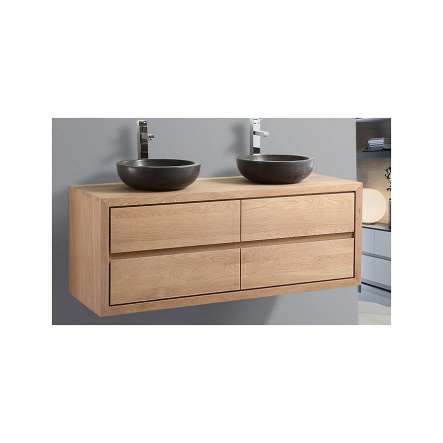 Badkamermeubel Casajoy City 140x50x53cm Licht Eiken