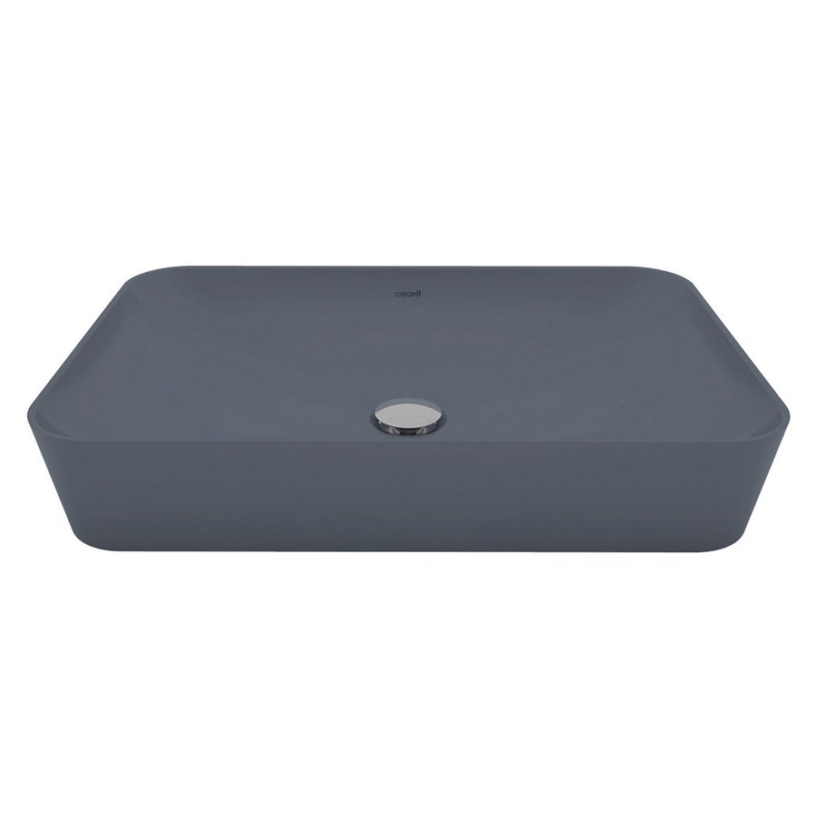 Opbouw Wastafel Creavit Juno 60x40cm Keramiek Mat Basalt