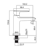 Fonteinkraan Boss & Wessing Kala 1/2 Aansluiting Chroom