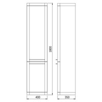 Badmeubelkast Boss & Wessing Piano 180x40x35cm Zwart Bruin