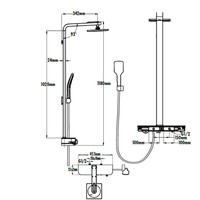 Regendouche opbouwset Boss & Wessing Bruce Met Zeeplegger Wit
