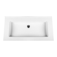 Wastafel Boss & Wessing Zonder Kraangat 45.5x57 cm Solid Surface Wit