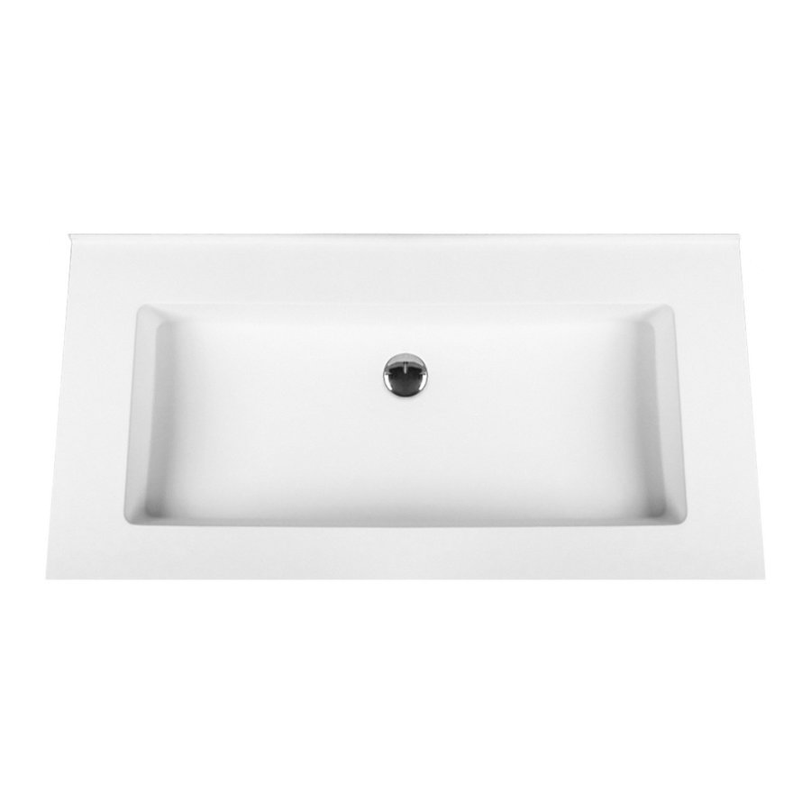 Wastafel Boss & Wessing Zonder Kraangat 45.5x57 cm Solid Surface Wit