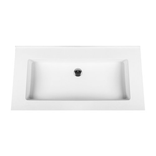 Wastafel Boss & Wessing Zonder Kraangat 45.5x99 cm Solid Surface Wit 